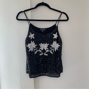 NWT Topshop Sequin Crop Tank Top